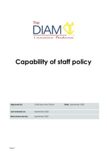 DLPT Capability of Staff Policy 2025 - The Diamond Learning Trust